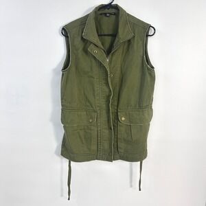 Harlowe & Graham Military Utility Vest XS Olive Green Cotton Gorpcore Safari